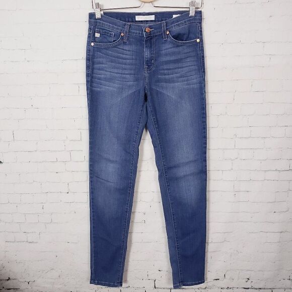 Kancan Premier Skinny Jeans Size 27 Waist Medium Blue Wash Rayon Cotton Stretch - Picture 2 of 9